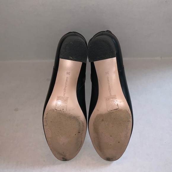 Carlo Pazolini Black Leather Zip Ankle Booties Size 6 - Picture 7 of 7